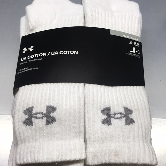 BNWT Adult Under Armor Cotton socks ok if 6 pack White - Picture 7 of 7